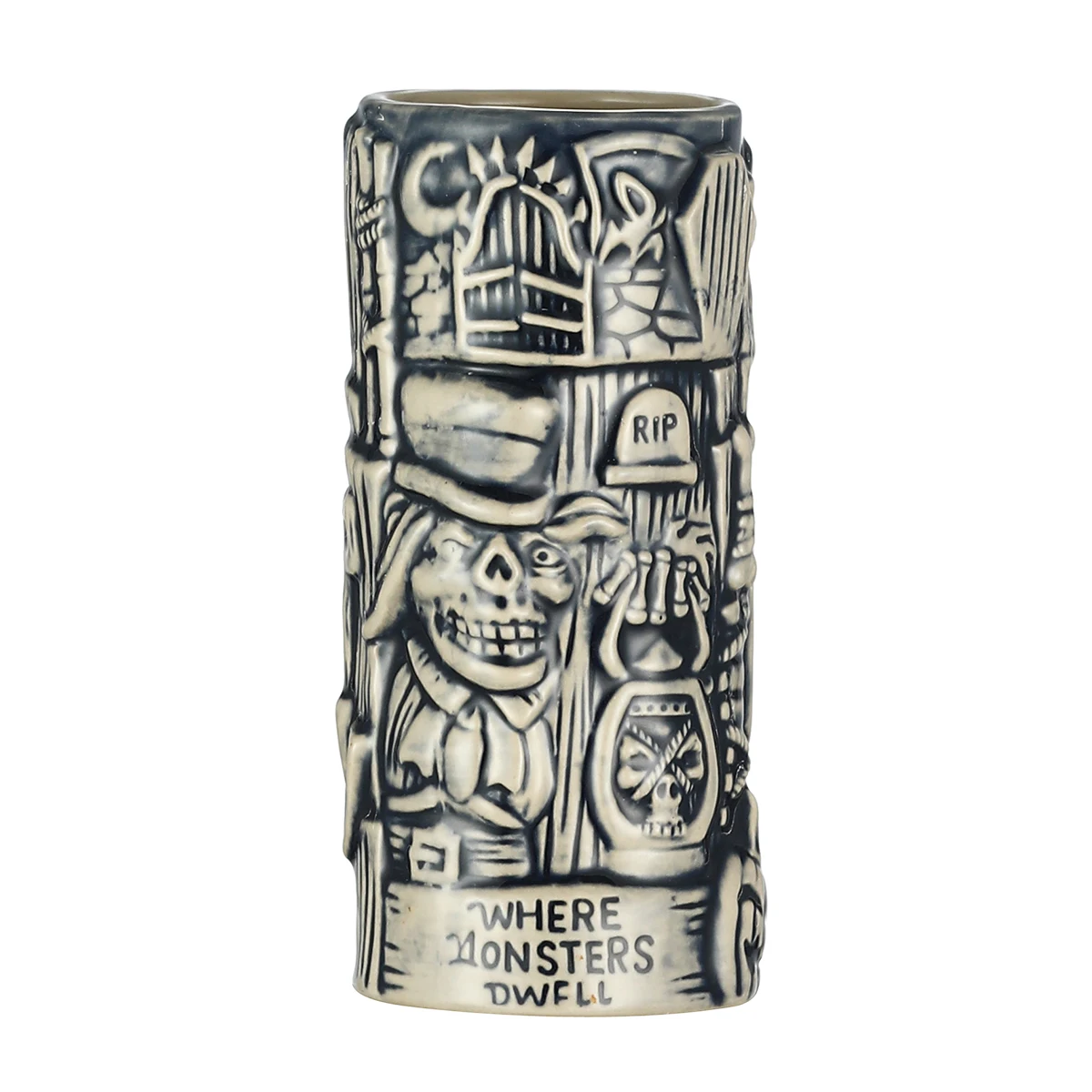 Tiki Mugs Ceramic Hawaiian Luau Party Mugs Drinkware, Cute Exotic Cocktail Glasses, Tiki Bar