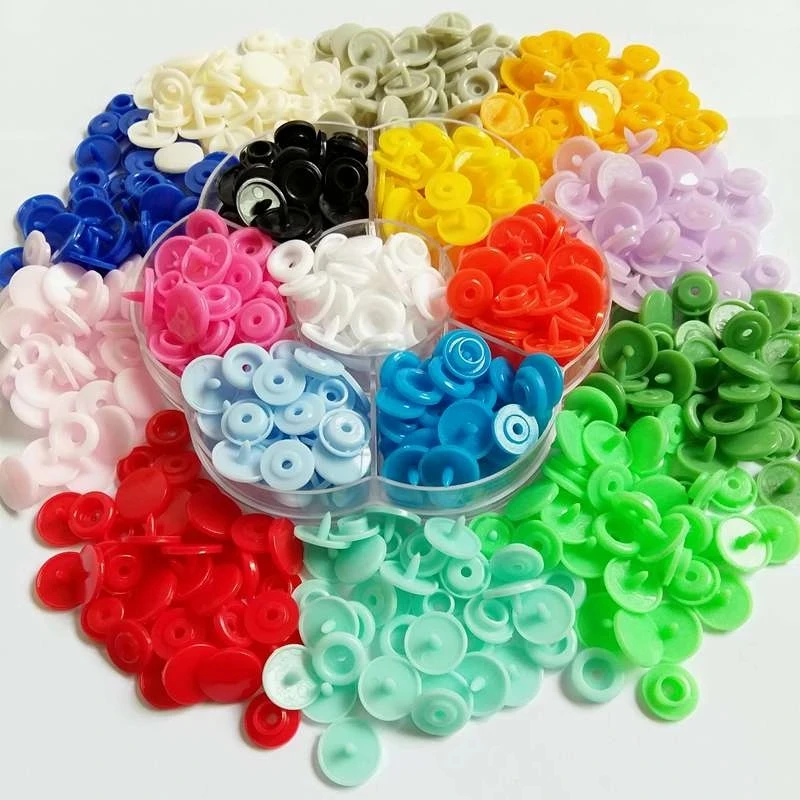 Fashion 10/20/50/100 Sets T5 Snap Poppers Plastic Nylon Buttons Children's Buttons Kit for Baby Dolls Clothes Sewing Accessories