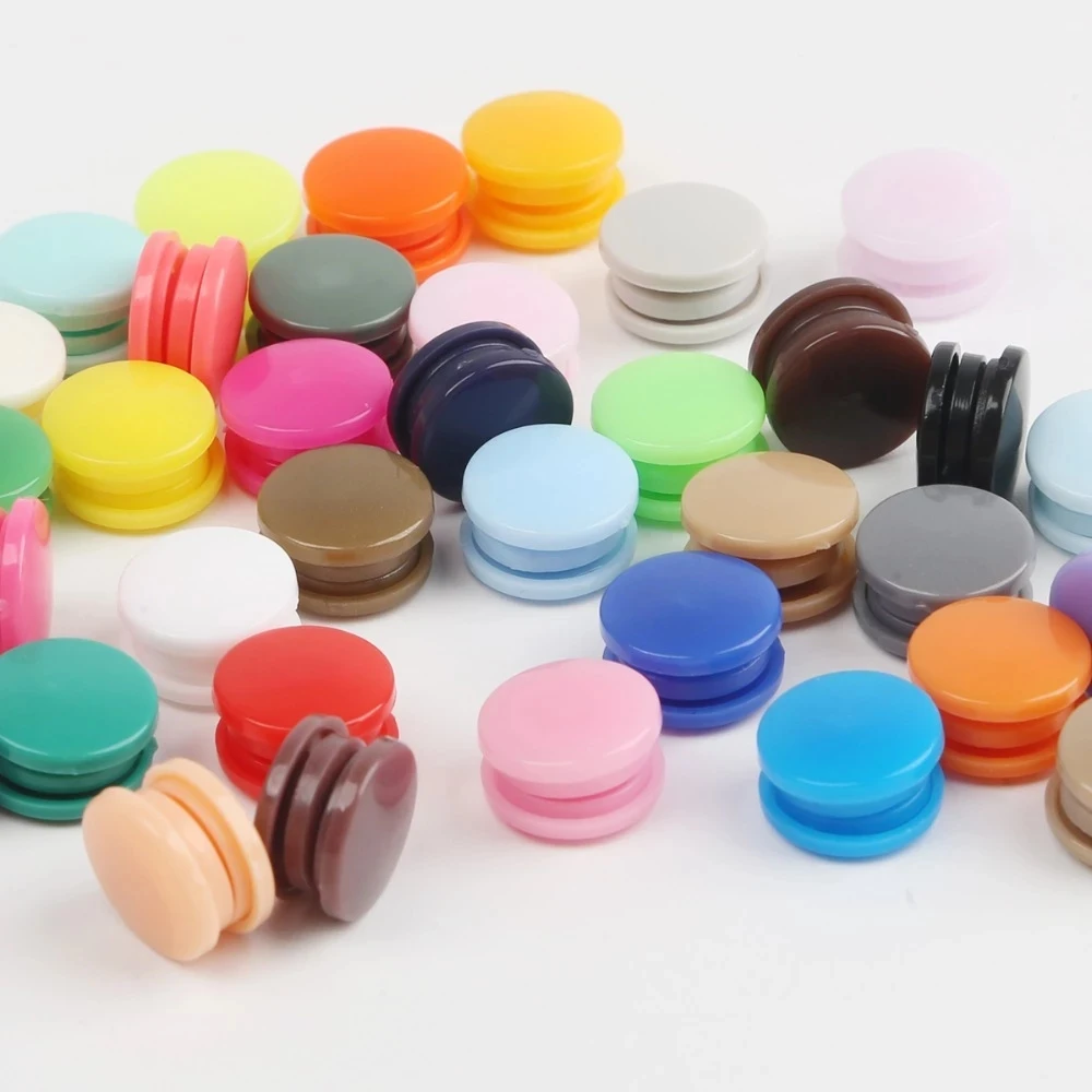 Fashion 10/20/50/100 Sets T5 Snap Poppers Plastic Nylon Buttons Children's Buttons Kit for Baby Dolls Clothes Sewing Accessories