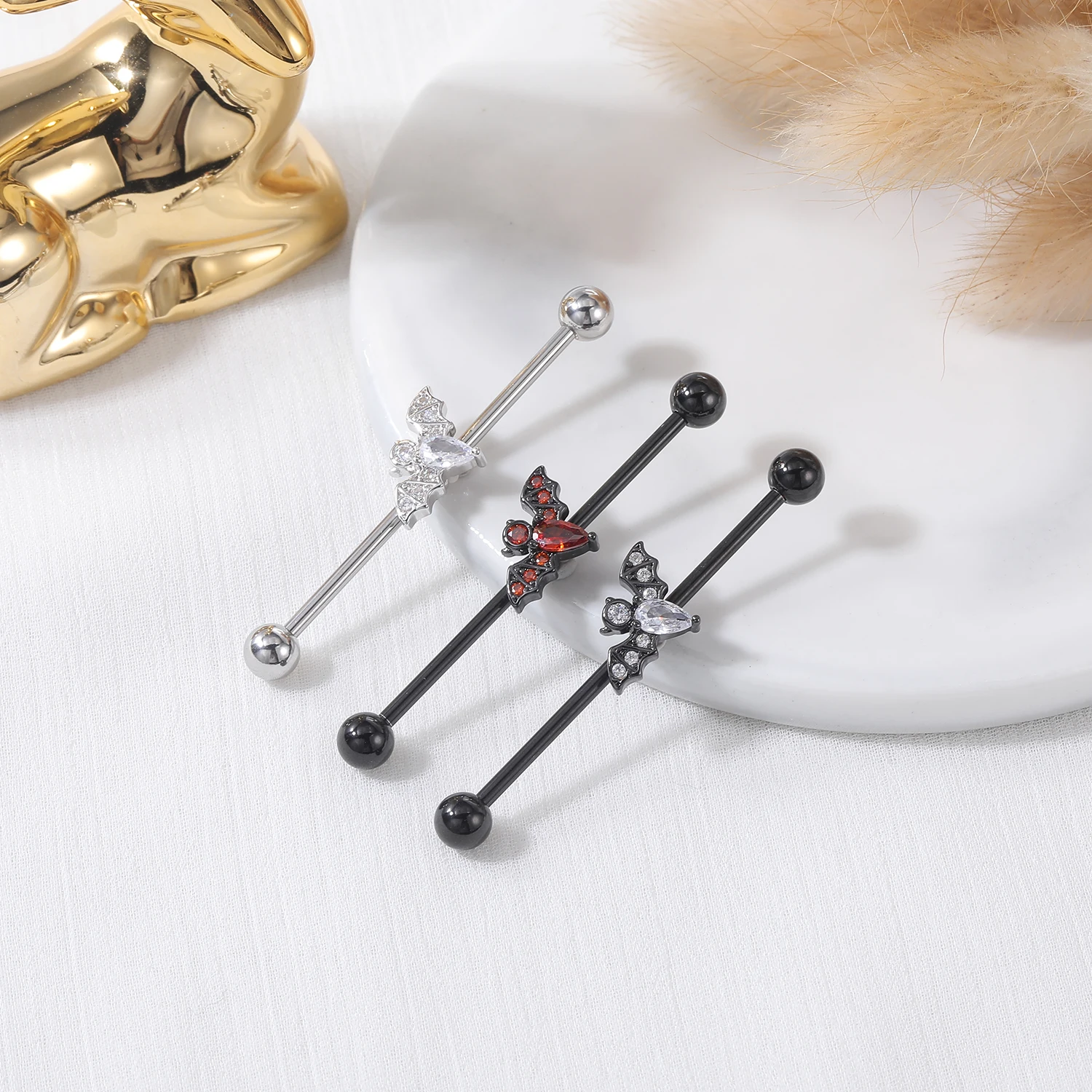 AOEDEJ Industrial Piercing Earring Women Stainless Steel Helix Ear Piercing Dragon Snake Long Earring Jewelry Barbell Earring