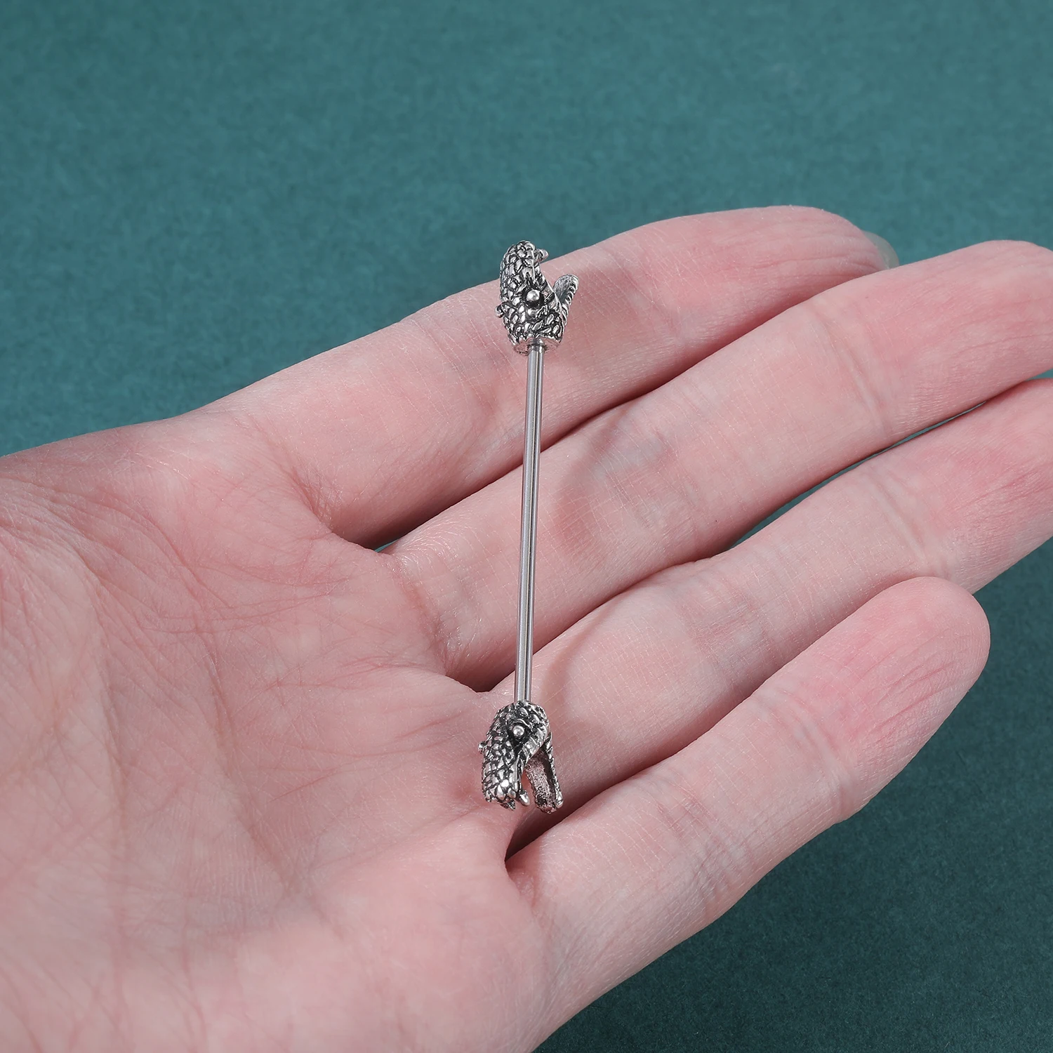 AOEDEJ Industrial Piercing Earring Women Stainless Steel Helix Ear Piercing Dragon Snake Long Earring Jewelry Barbell Earring