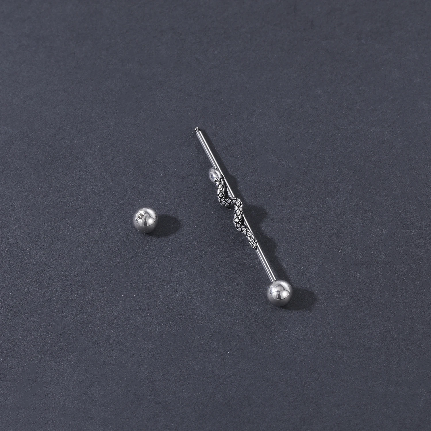 AOEDEJ Industrial Piercing Earring Women Stainless Steel Helix Ear Piercing Dragon Snake Long Earring Jewelry Barbell Earring