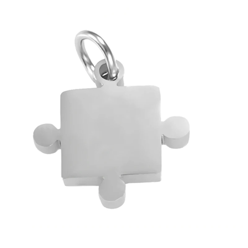 5pcs/lot Mirror Polish Stainless Steel Puzzle Charms Wholesale DIY Necklace Bracelet Making Charms Jewelry Making Charms