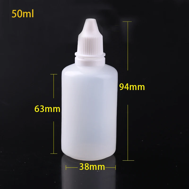 Dropper Bottles Squeezable Eye Drop Bottle Empty Plastic Liquid Eyedrops Vial 3ml 5ml 10ml 15ml 20ml 30ml 50ml 100ml