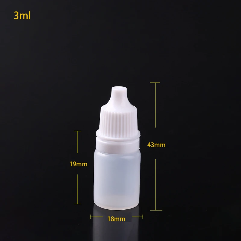 Dropper Bottles Squeezable Eye Drop Bottle Empty Plastic Liquid Eyedrops Vial 3ml 5ml 10ml 15ml 20ml 30ml 50ml 100ml