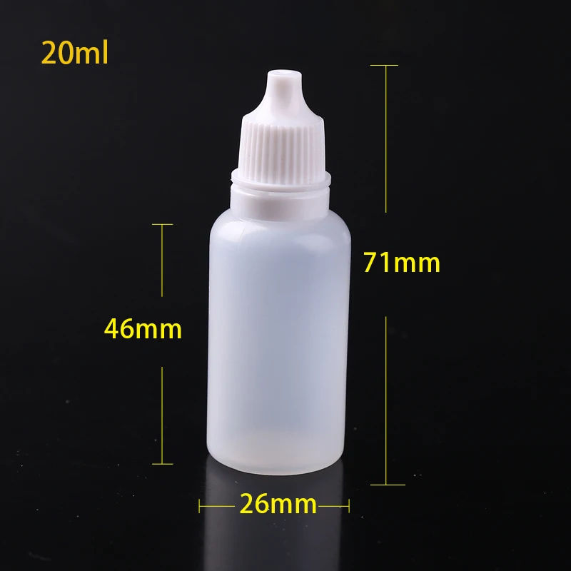 Dropper Bottles Squeezable Eye Drop Bottle Empty Plastic Liquid Eyedrops Vial 3ml 5ml 10ml 15ml 20ml 30ml 50ml 100ml