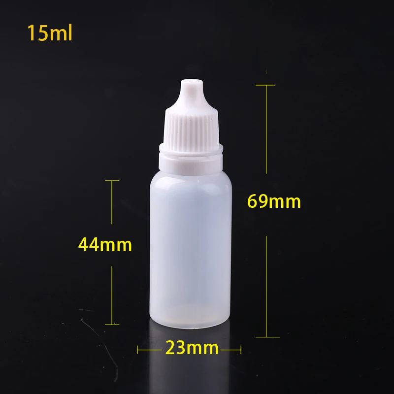 Dropper Bottles Squeezable Eye Drop Bottle Empty Plastic Liquid Eyedrops Vial 3ml 5ml 10ml 15ml 20ml 30ml 50ml 100ml