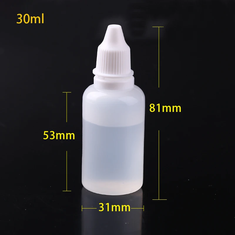 Dropper Bottles Squeezable Eye Drop Bottle Empty Plastic Liquid Eyedrops Vial 3ml 5ml 10ml 15ml 20ml 30ml 50ml 100ml