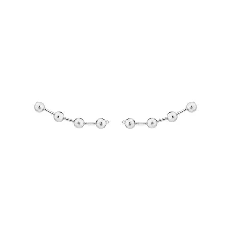 TIANDE Silver Color Gold Plated Climber Earrings for Women Smooth Piercing Women's Stud Earrings 2022 Fashion Jewelry Wholesale