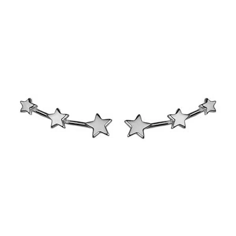 TIANDE Silver Color Gold Plated Climber Earrings for Women Smooth Piercing Women's Stud Earrings 2022 Fashion Jewelry Wholesale