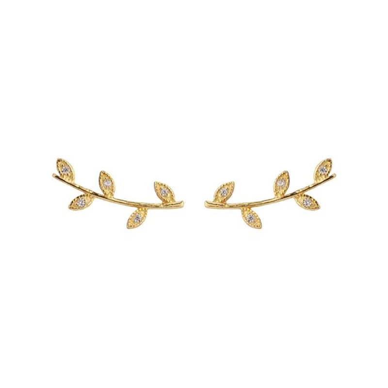 TIANDE Silver Color Gold Plated Climber Earrings for Women Smooth Piercing Women's Stud Earrings 2022 Fashion Jewelry Wholesale