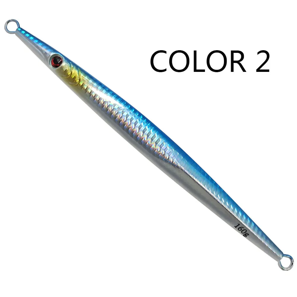 Balleo 1PC Deep Sea Metal Jig Fishing Lure 60g 80g 160g 200g 300g Jigging Spoon Bait Saltwater Jigbait Lures