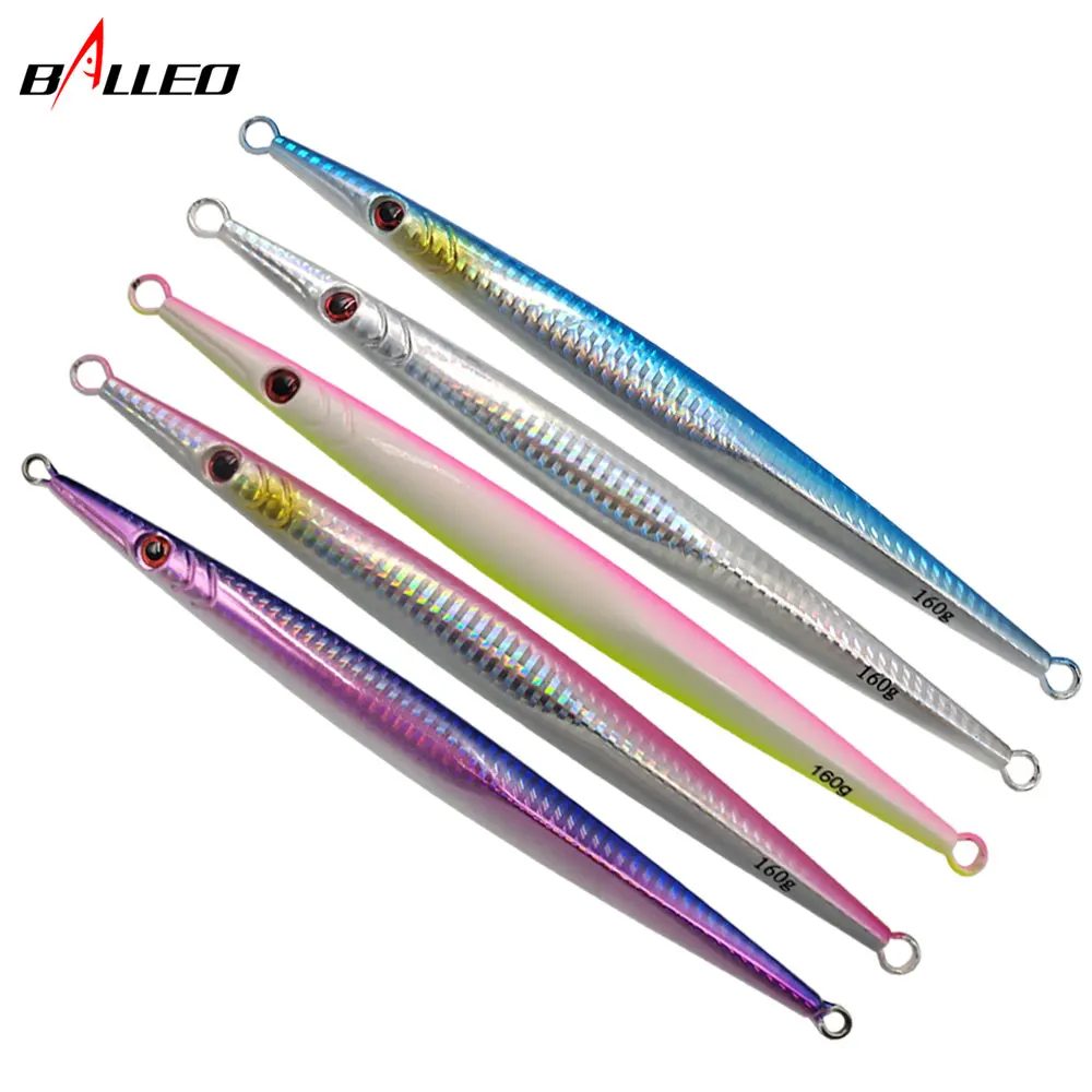 Balleo 1PC Deep Sea Metal Jig Fishing Lure 60g 80g 160g 200g 300g Jigging Spoon Bait Saltwater Jigbait Lures