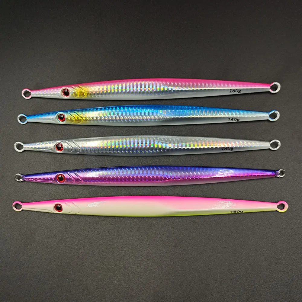 Balleo 1PC Deep Sea Metal Jig Fishing Lure 60g 80g 160g 200g 300g Jigging Spoon Bait Saltwater Jigbait Lures