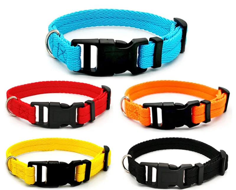 Nylon Webbing Dog Collar Fashion Buckle Pet Collar for Small Medium Dogs Chihuahua Dog Red Black Blue Orange Pet Accessory