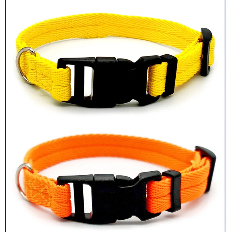 Nylon Webbing Dog Collar Fashion Buckle Pet Collar for Small Medium Dogs Chihuahua Dog Red Black Blue Orange Pet Accessory