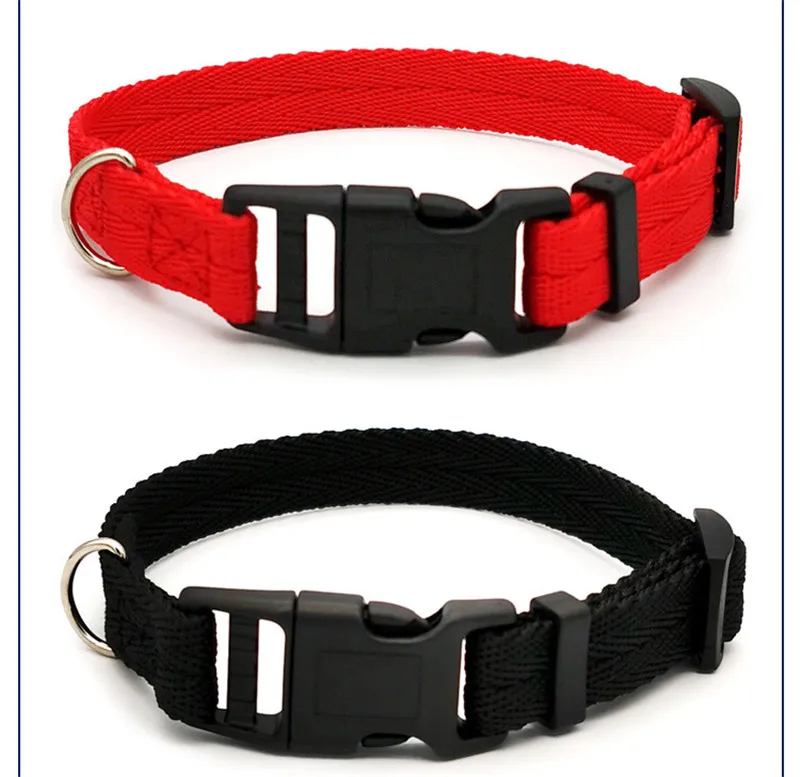 Nylon Webbing Dog Collar Fashion Buckle Pet Collar for Small Medium Dogs Chihuahua Dog Red Black Blue Orange Pet Accessory