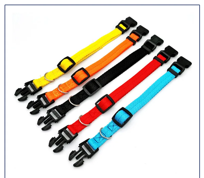 Nylon Webbing Dog Collar Fashion Buckle Pet Collar for Small Medium Dogs Chihuahua Dog Red Black Blue Orange Pet Accessory