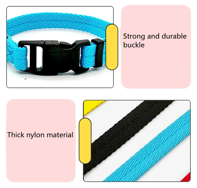 Nylon Webbing Dog Collar Fashion Buckle Pet Collar for Small Medium Dogs Chihuahua Dog Red Black Blue Orange Pet Accessory