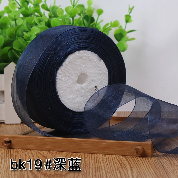 12/15/20/25/40/50mm (50 Yards/roll) Organza Stain Ribbon DIY Crafts Wedding for Party Decoration Cake Gift Bow Packaging Ribbon