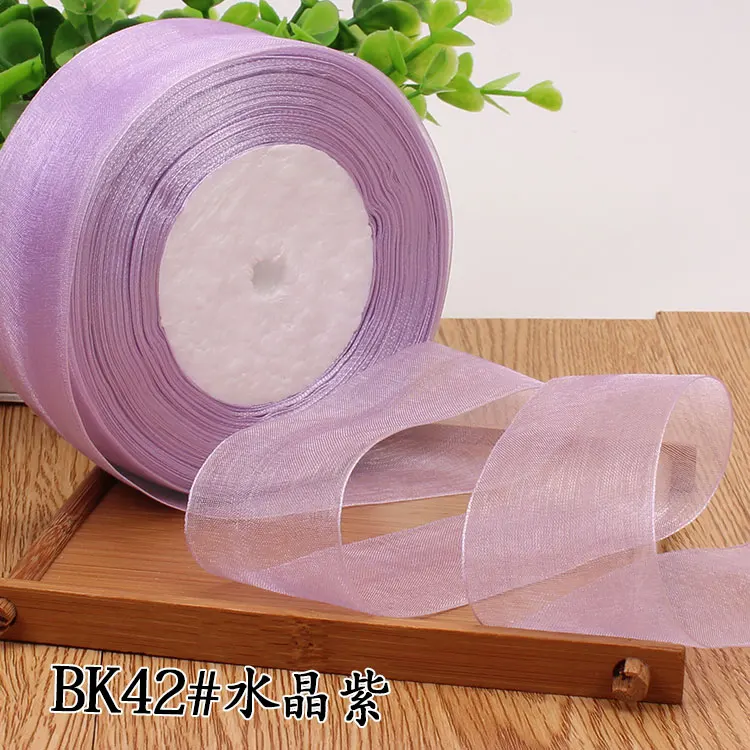 12/15/20/25/40/50mm (50 Yards/roll) Organza Stain Ribbon DIY Crafts Wedding for Party Decoration Cake Gift Bow Packaging Ribbon