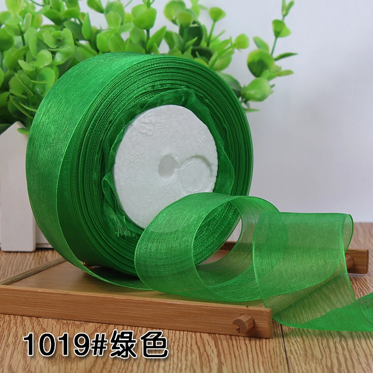 12/15/20/25/40/50mm (50 Yards/roll) Organza Stain Ribbon DIY Crafts Wedding for Party Decoration Cake Gift Bow Packaging Ribbon