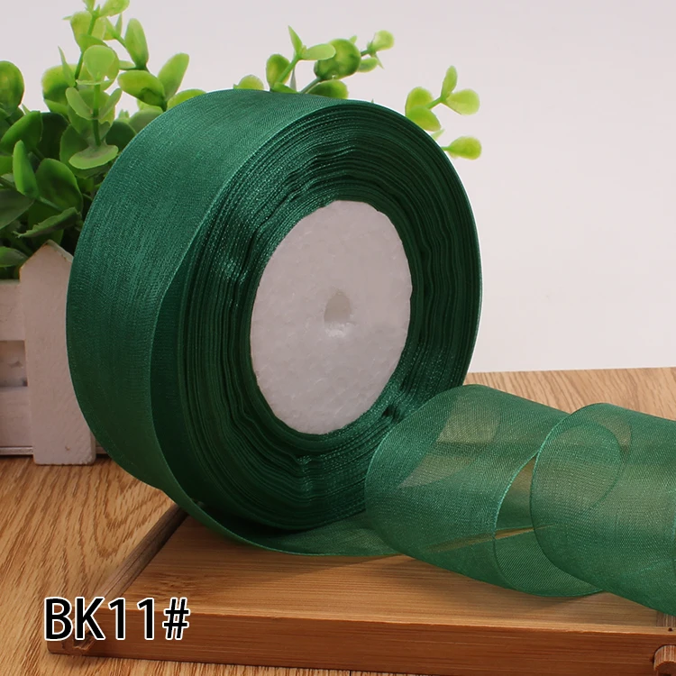 12/15/20/25/40/50mm (50 Yards/roll) Organza Stain Ribbon DIY Crafts Wedding for Party Decoration Cake Gift Bow Packaging Ribbon