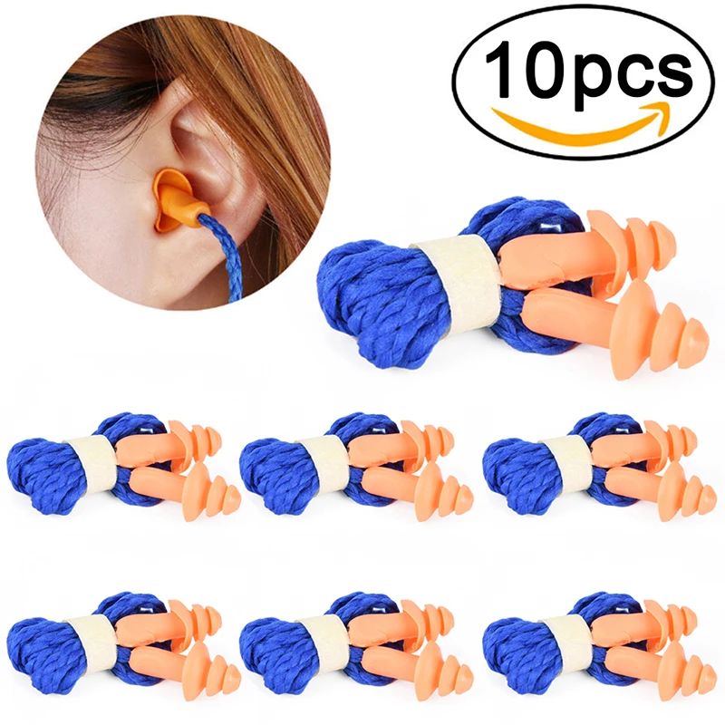 10 Pairs Soft Anti-Noise Ear Plug Waterproof Swimming Silicone Swim Earplugs For Adult Children Swimmers Diving