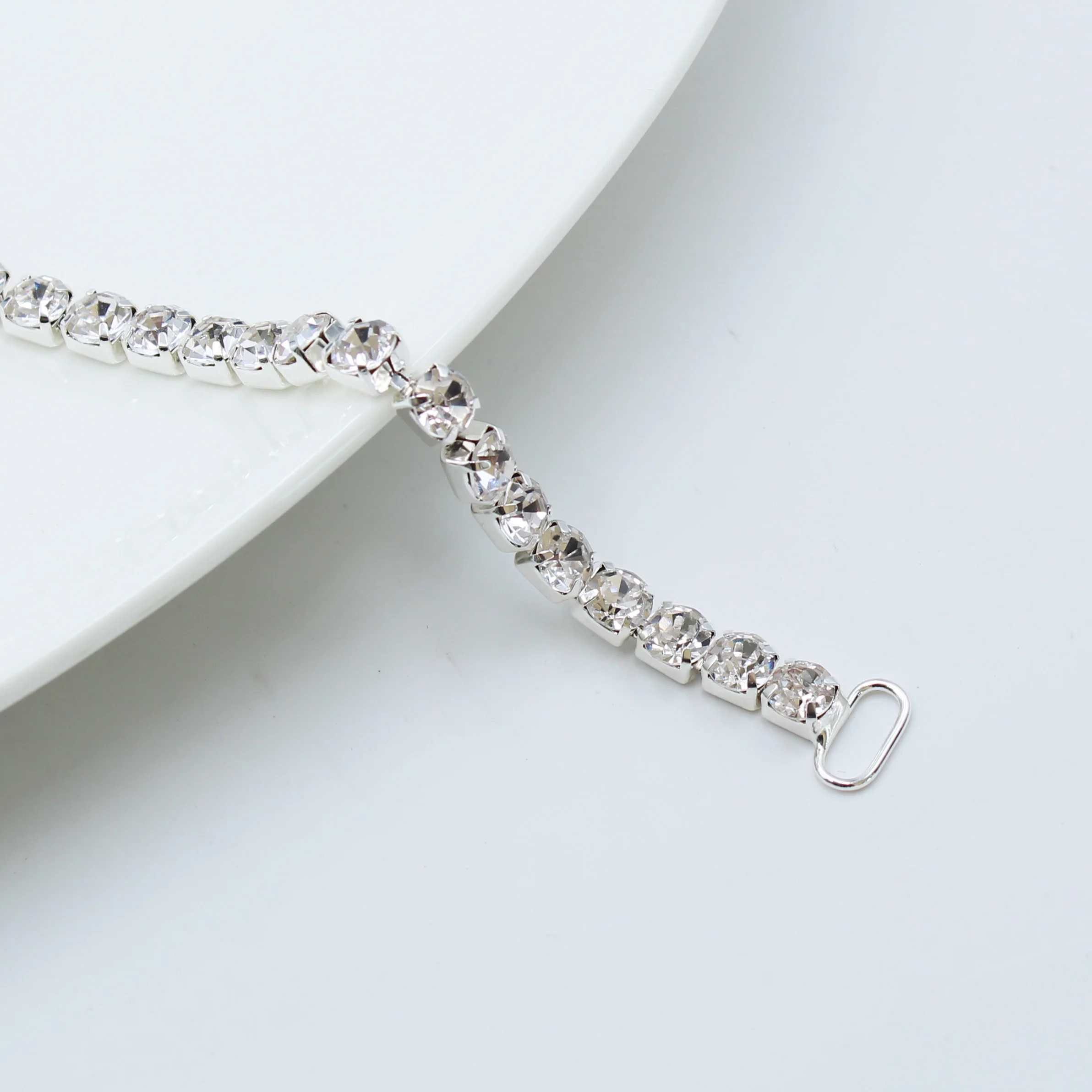 10Pcs 3cm/16cm Single Row S28 Rhinestone Decoration Chain/Bikini Connector Buckles For Shoulder Strap Clothing Dress Accessories