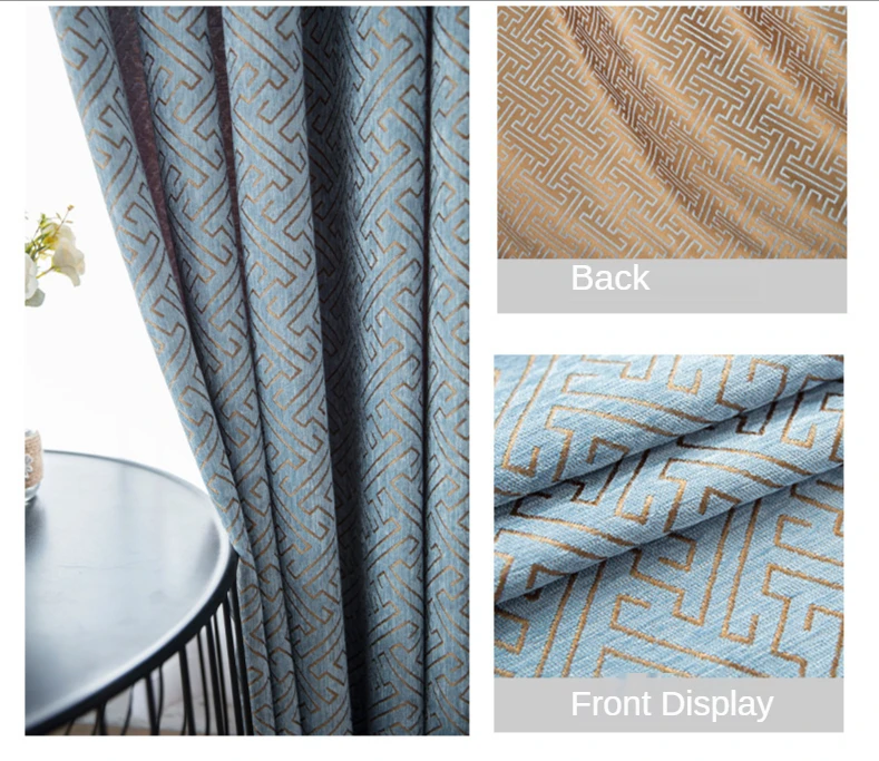 Nordic Chenille Curtains for Living Dining Room Bedroom Simple High Shading Custom Solid Color Luxury Home Decor Texture