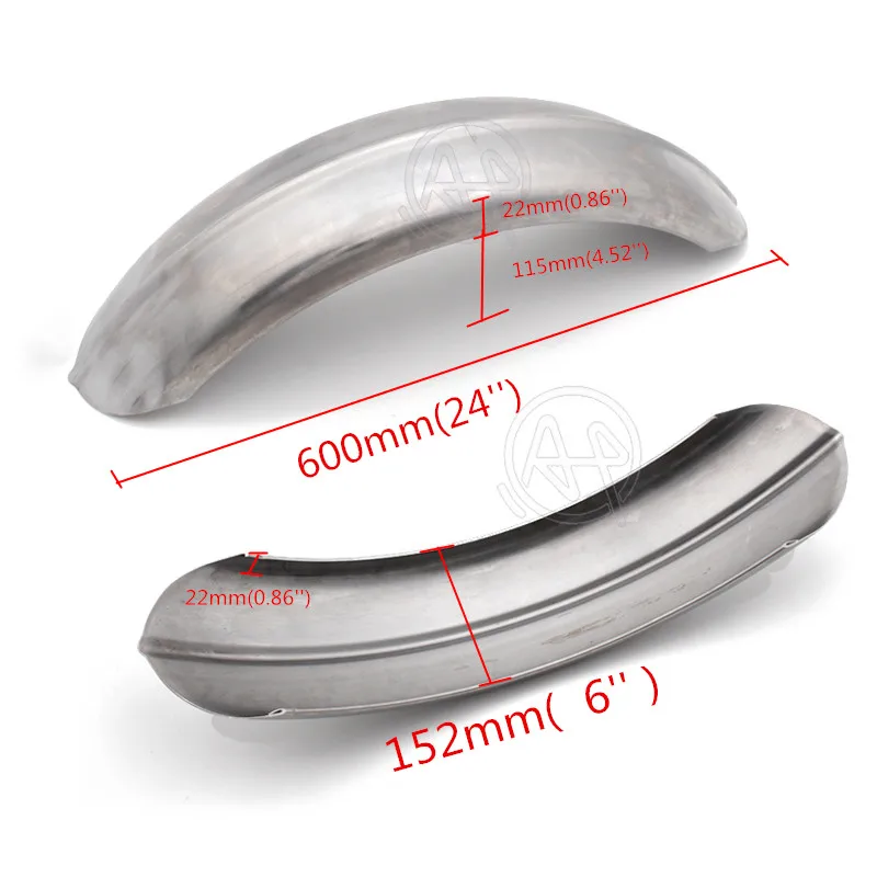 5''/6'' Wide Raw Steel Ribbed Bobber Fender for Yamaha XS650 Harley Sportster Bobber Chopper Hardtail Triumph