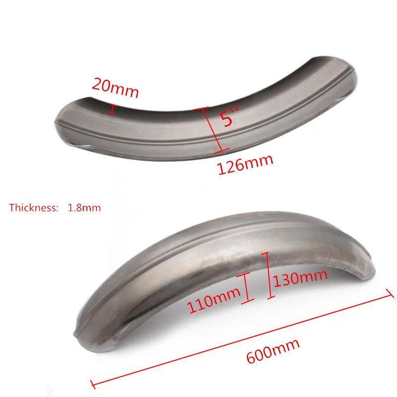5''/6'' Wide Raw Steel Ribbed Bobber Fender for Yamaha XS650 Harley Sportster Bobber Chopper Hardtail Triumph