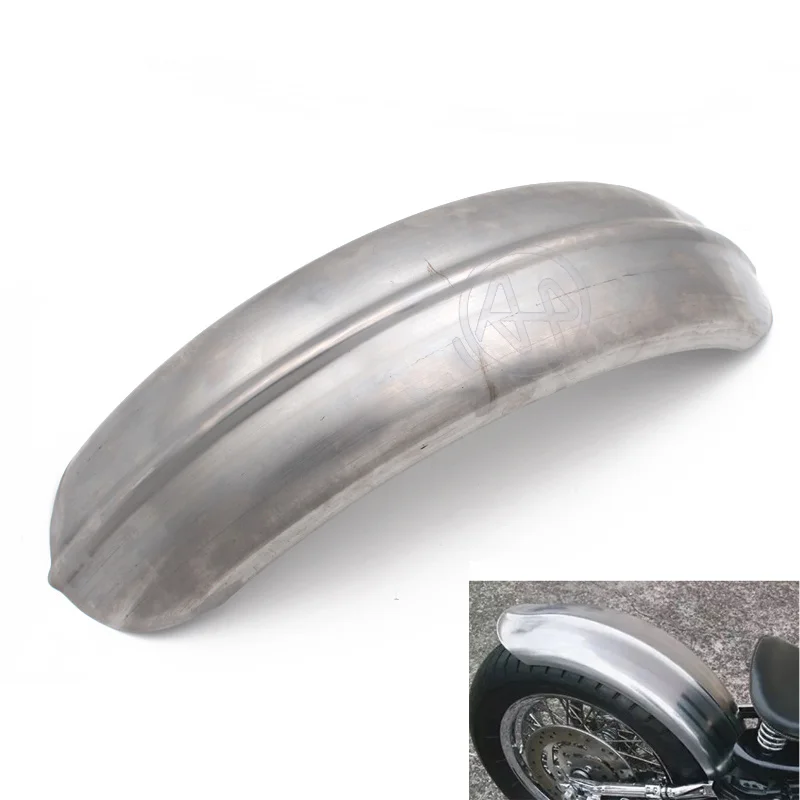 5''/6'' Wide Raw Steel Ribbed Bobber Fender for Yamaha XS650 Harley Sportster Bobber Chopper Hardtail Triumph
