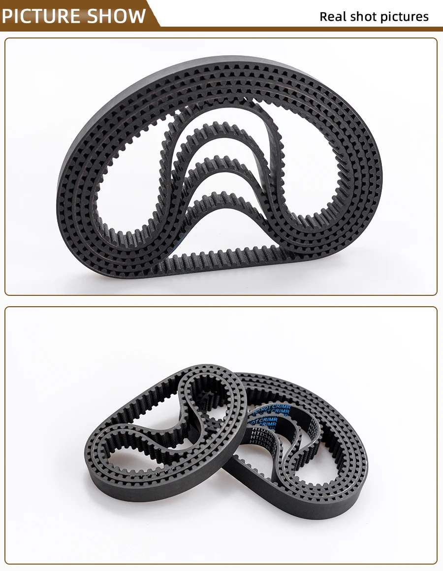 HTD5M Synchronous Timing belt Pitch length 245/250/255/260/265/270/280/285/290/295/300 mm width 9/10/12/15/20/25mm Rubber closed