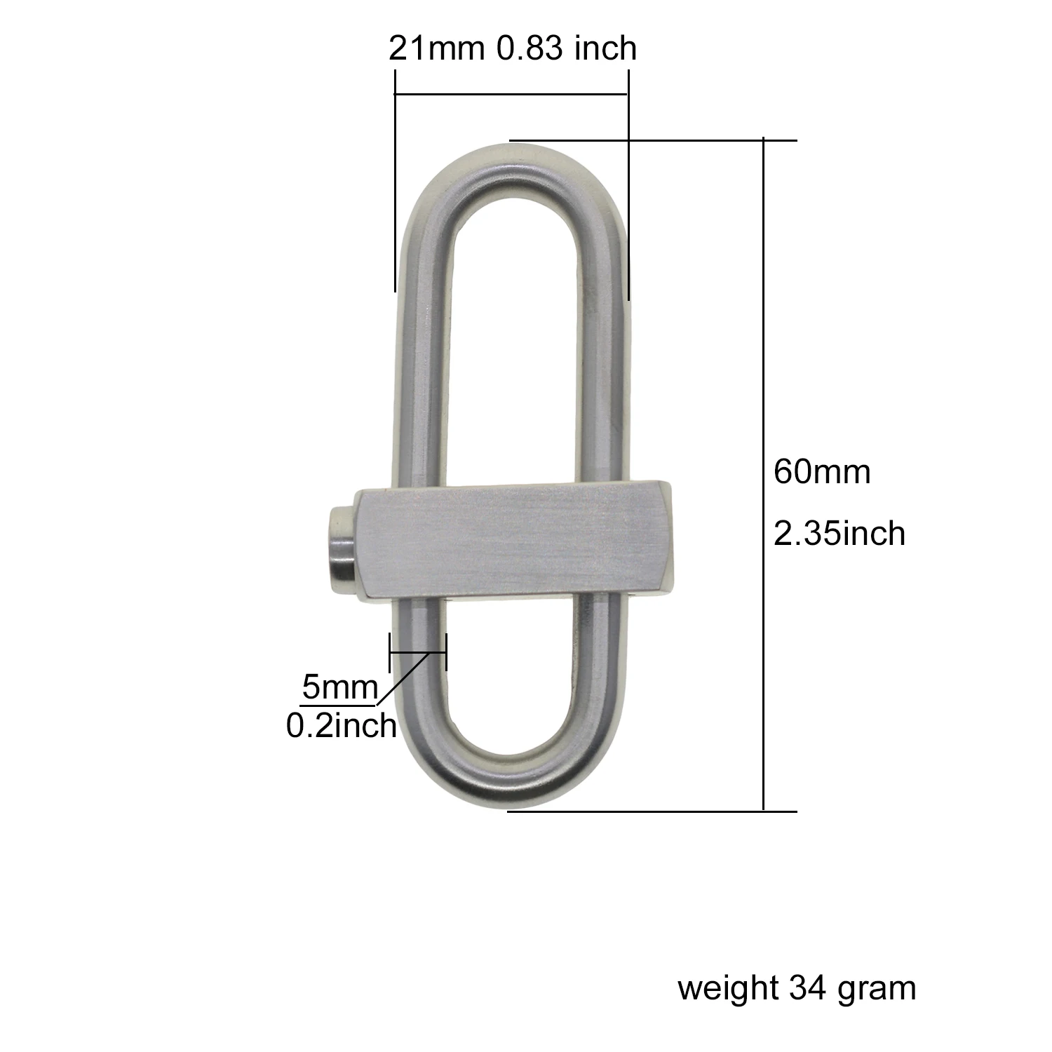 Super Strong Heavy Duty Matte Brushed Stainless Steel Oval Slide Locking Snap Lock Carabiner Keychains FOB EDC Lanyard DIY