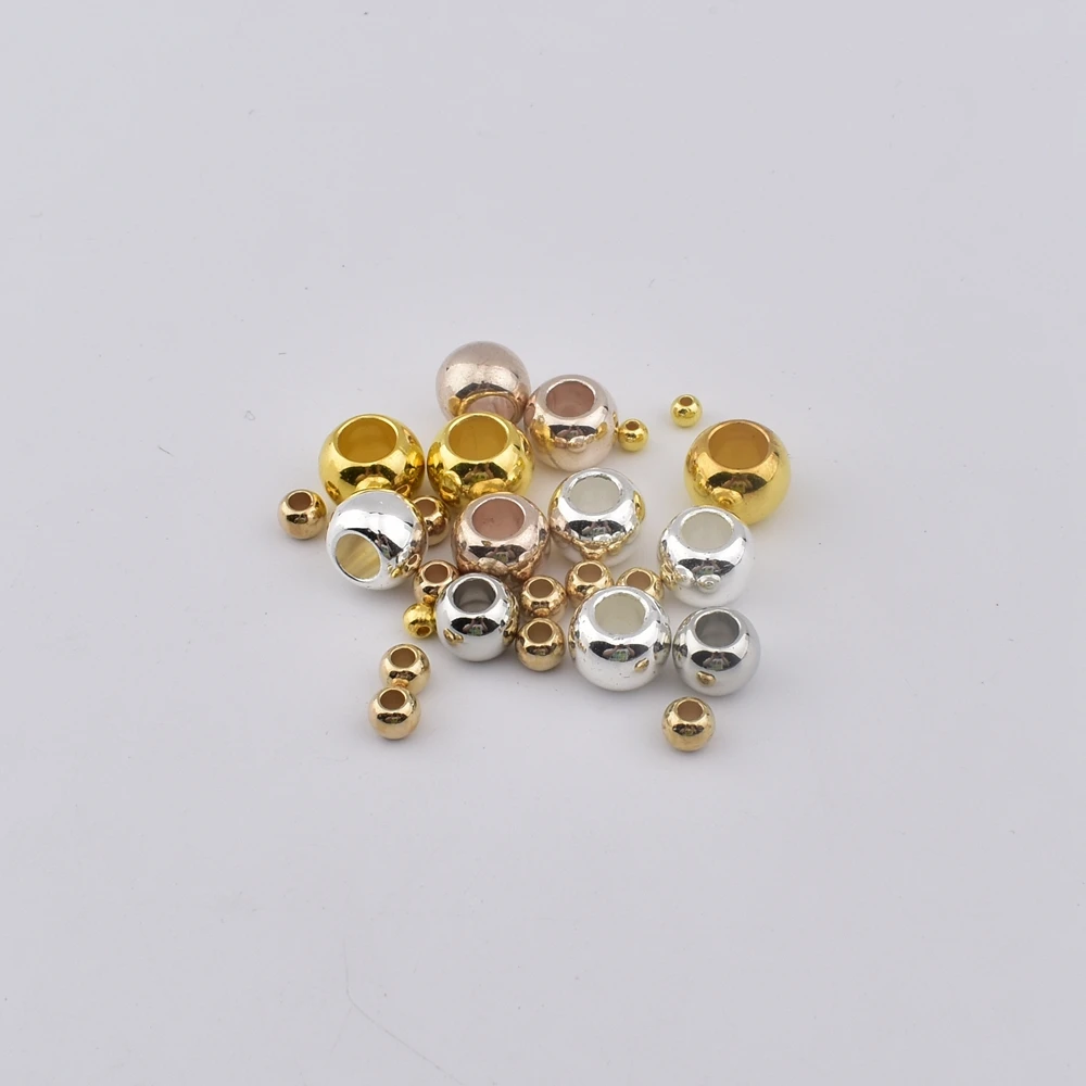 30-100Pcs/Lot 4-12mm Earrings Necklace Bracelets Anklet Diy Big Hole CCB Spacer Beads For Jewelry Making