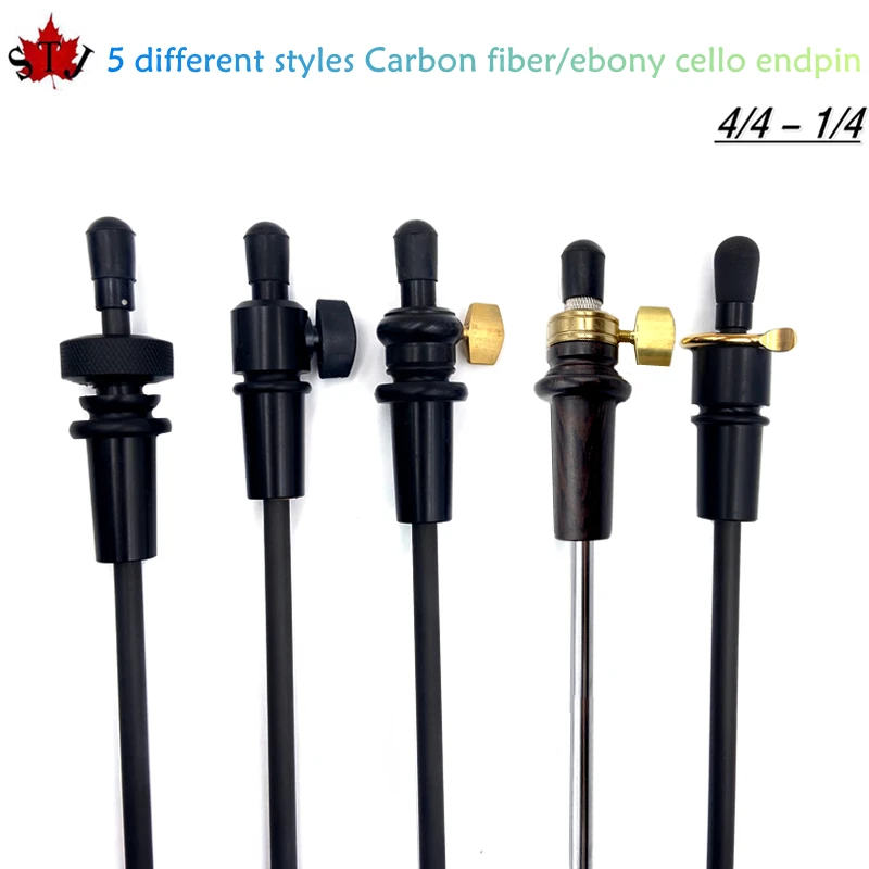 1pc Cello End Tail Carbon Fiber 4/4 3/4 1/2 1/4 Stretch Shrink Freely Ebony Adjustable Endpin, Cello Accessories