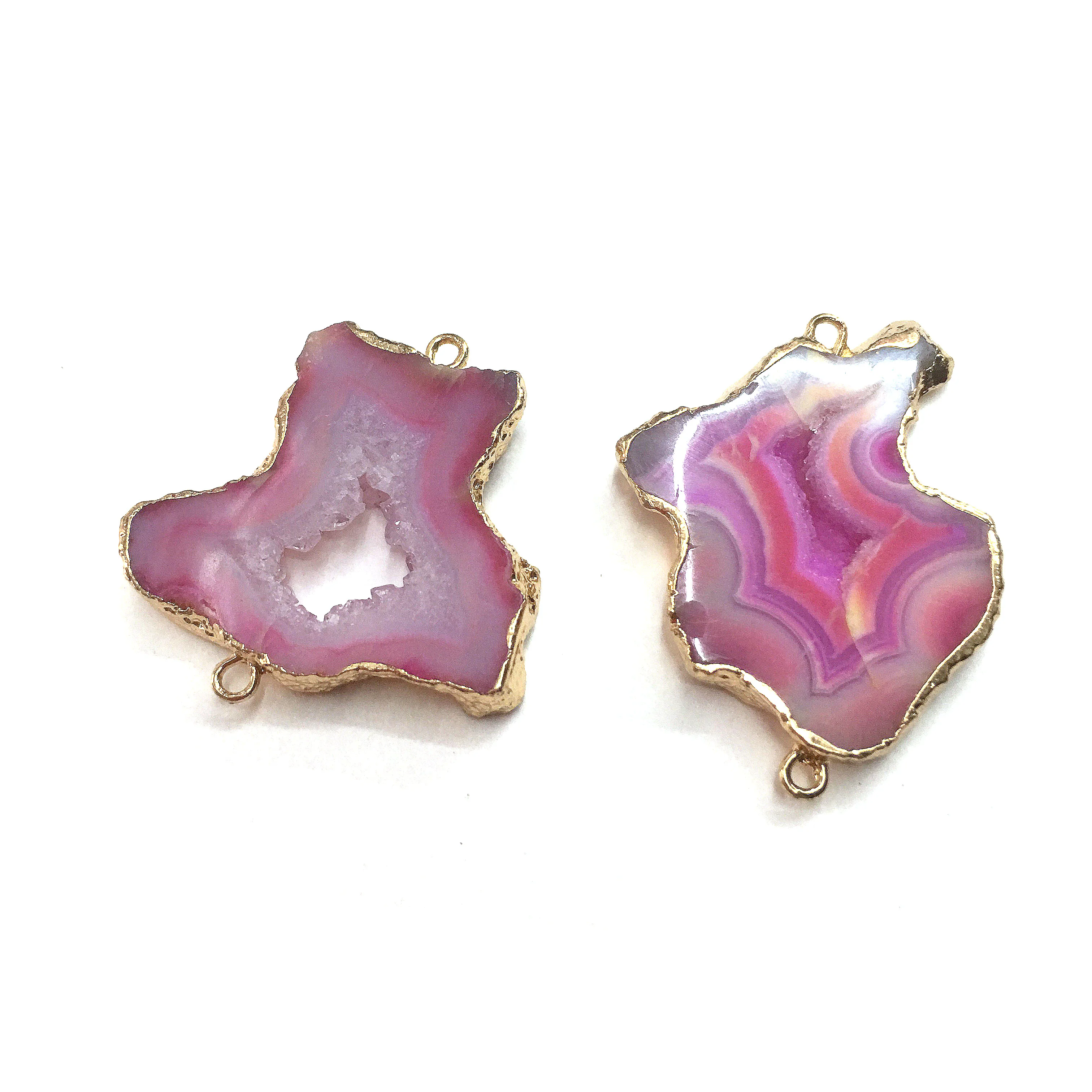 1PC LE SKY Natural Agates Pendants Charms Connector Pendants for Jewelry Making DIY Accessories Fit Necklaces