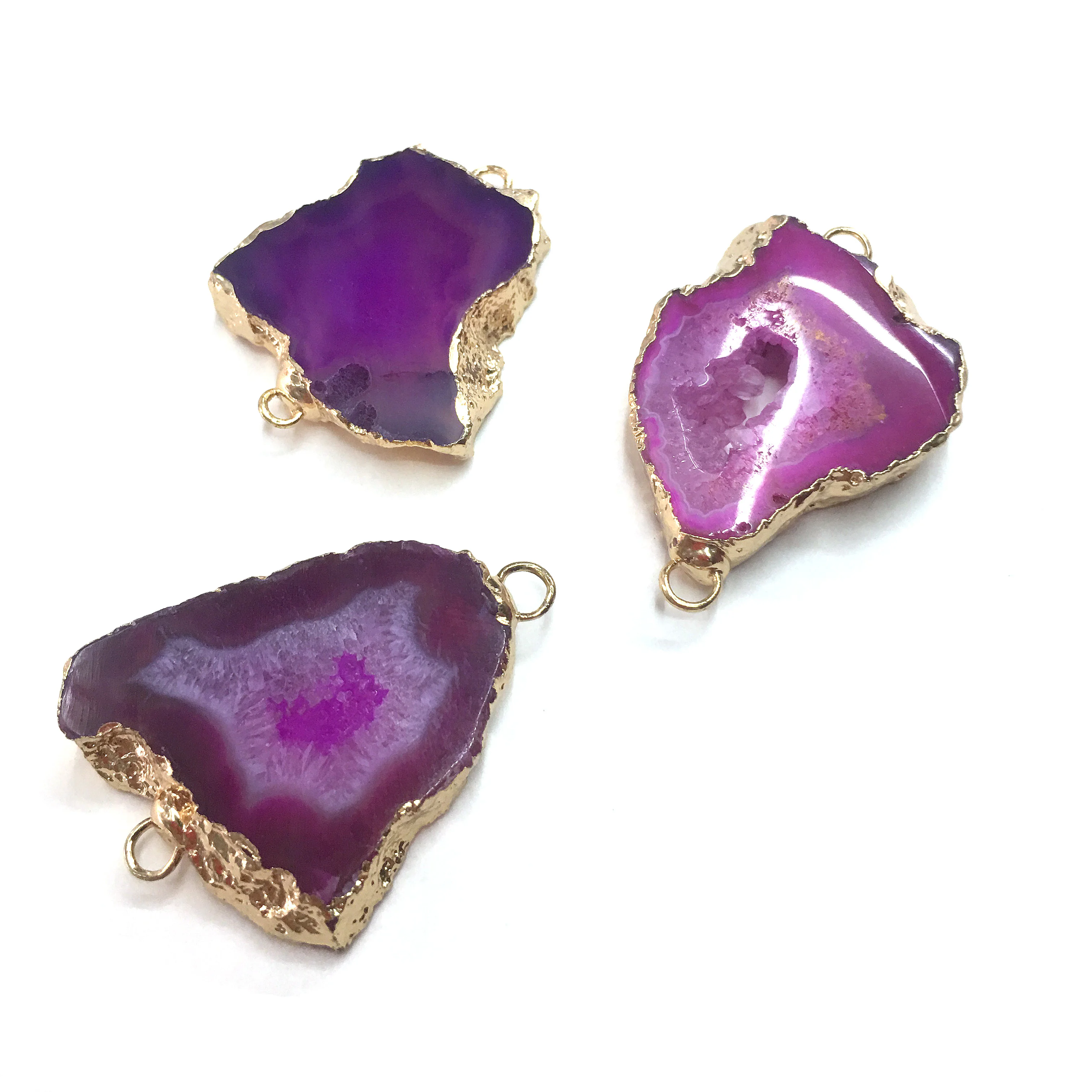 1PC LE SKY Natural Agates Pendants Charms Connector Pendants for Jewelry Making DIY Accessories Fit Necklaces