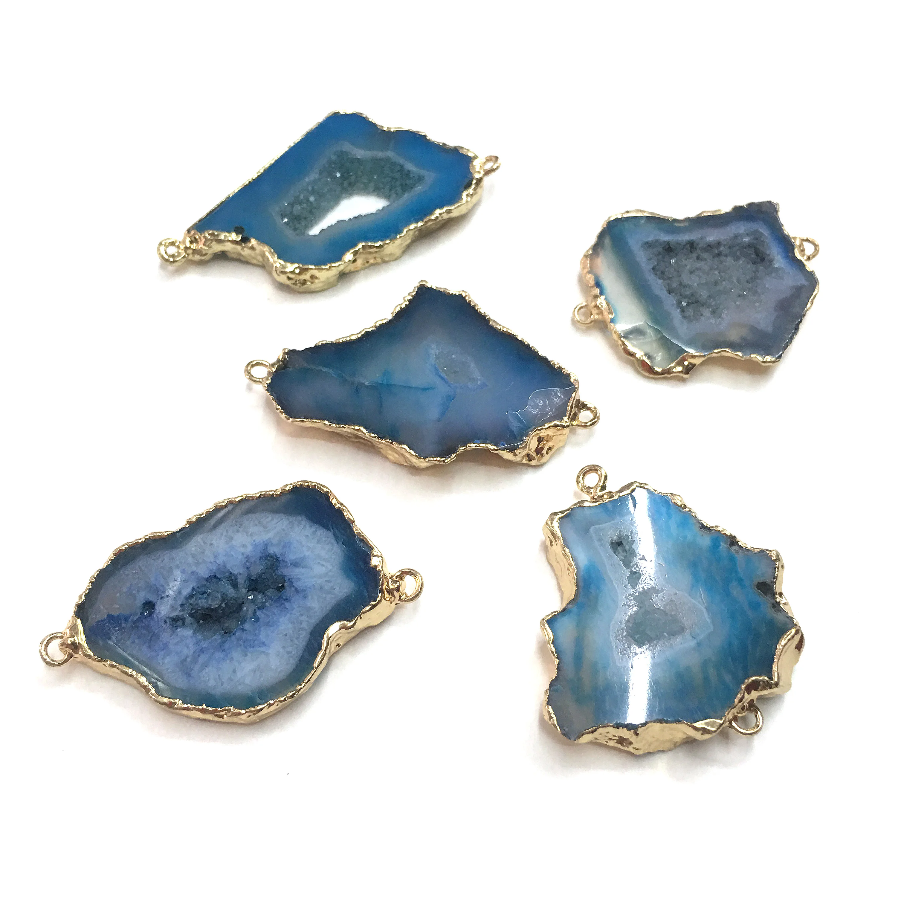 1PC LE SKY Natural Agates Pendants Charms Connector Pendants for Jewelry Making DIY Accessories Fit Necklaces