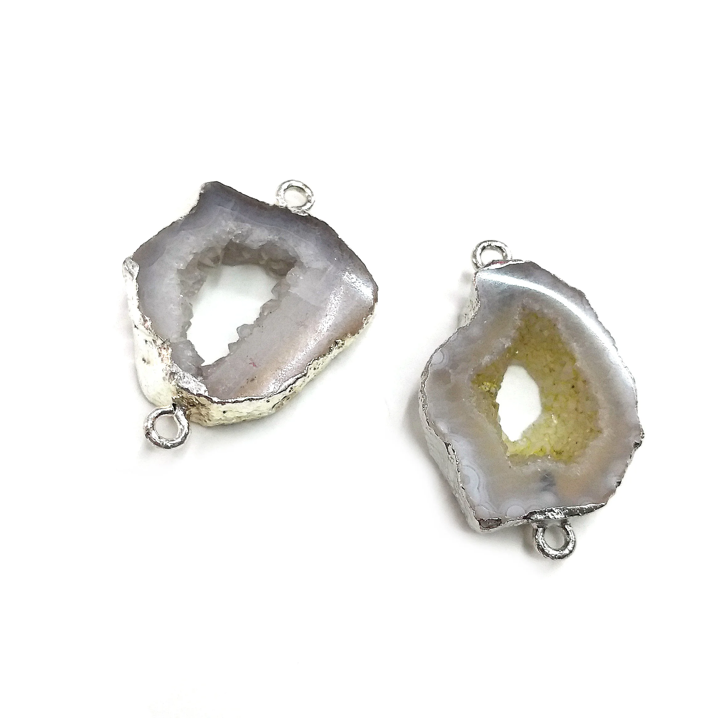 1PC LE SKY Natural Agates Pendants Charms Connector Pendants for Jewelry Making DIY Accessories Fit Necklaces