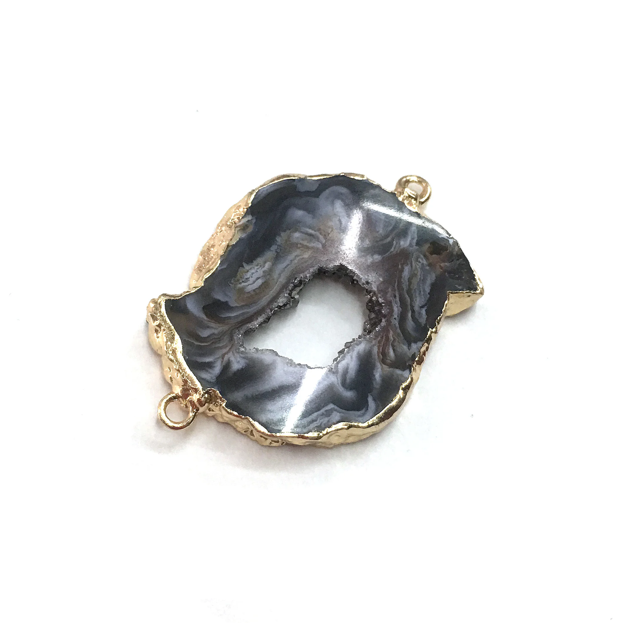 1PC LE SKY Natural Agates Pendants Charms Connector Pendants for Jewelry Making DIY Accessories Fit Necklaces