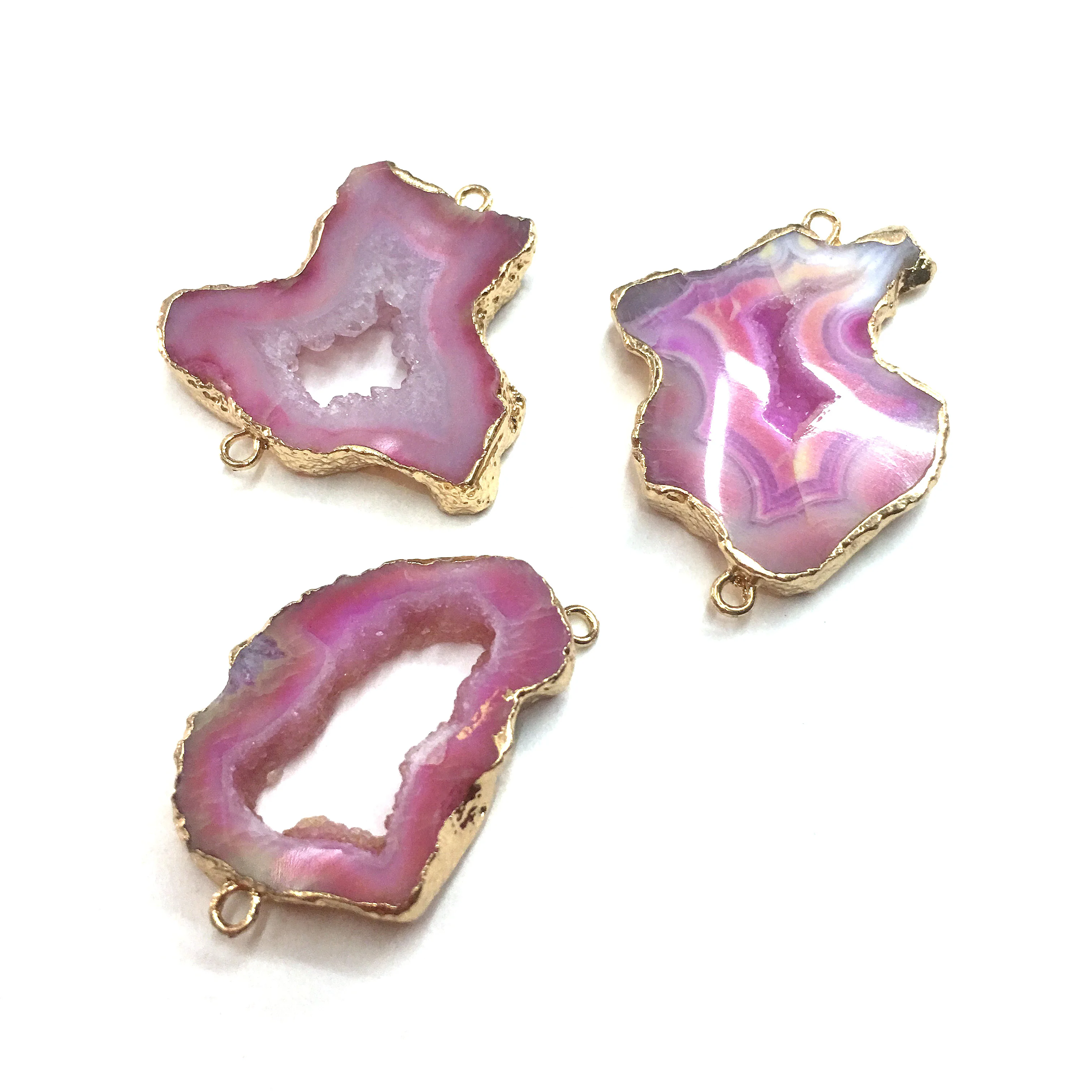 1PC LE SKY Natural Agates Pendants Charms Connector Pendants for Jewelry Making DIY Accessories Fit Necklaces