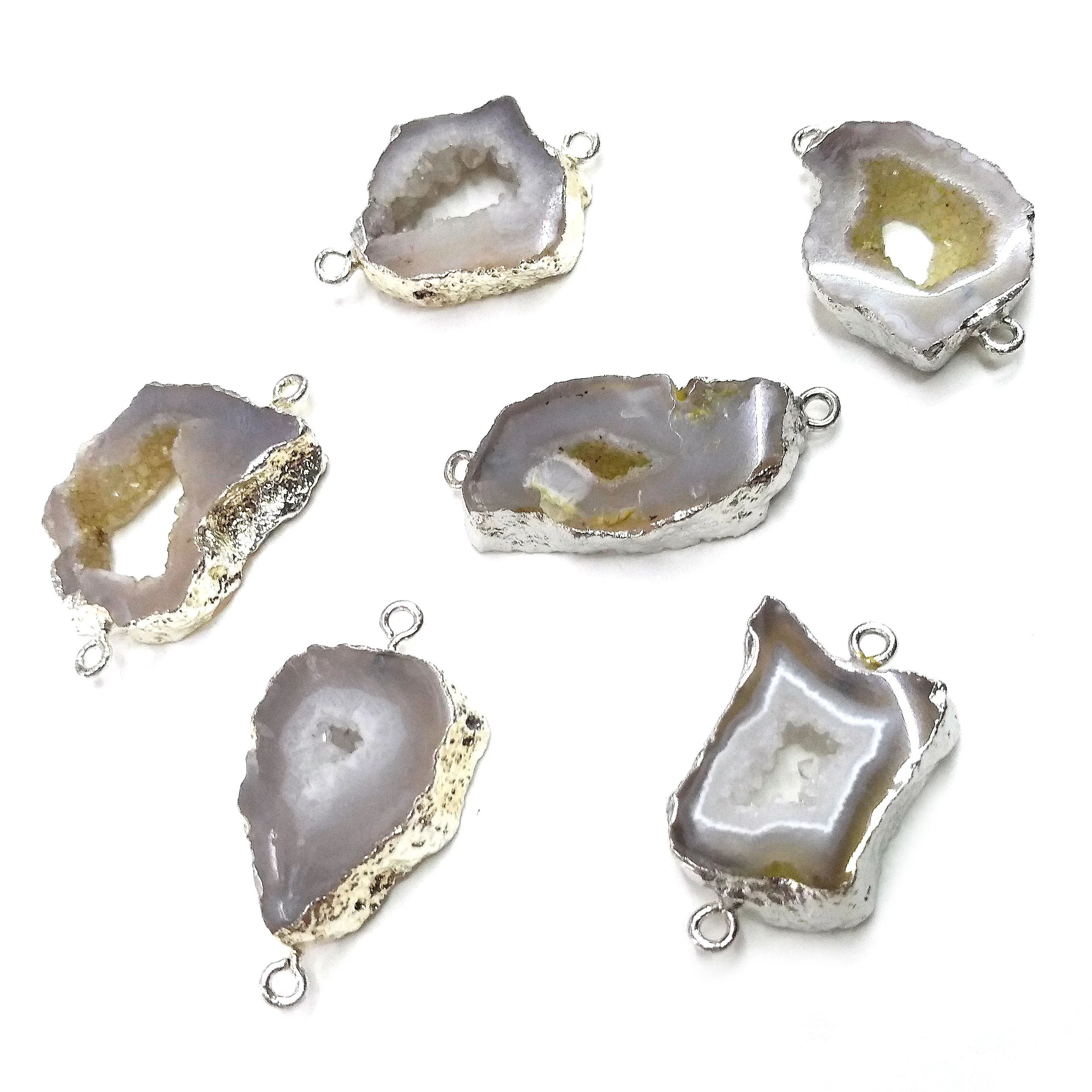 1PC LE SKY Natural Agates Pendants Charms Connector Pendants for Jewelry Making DIY Accessories Fit Necklaces