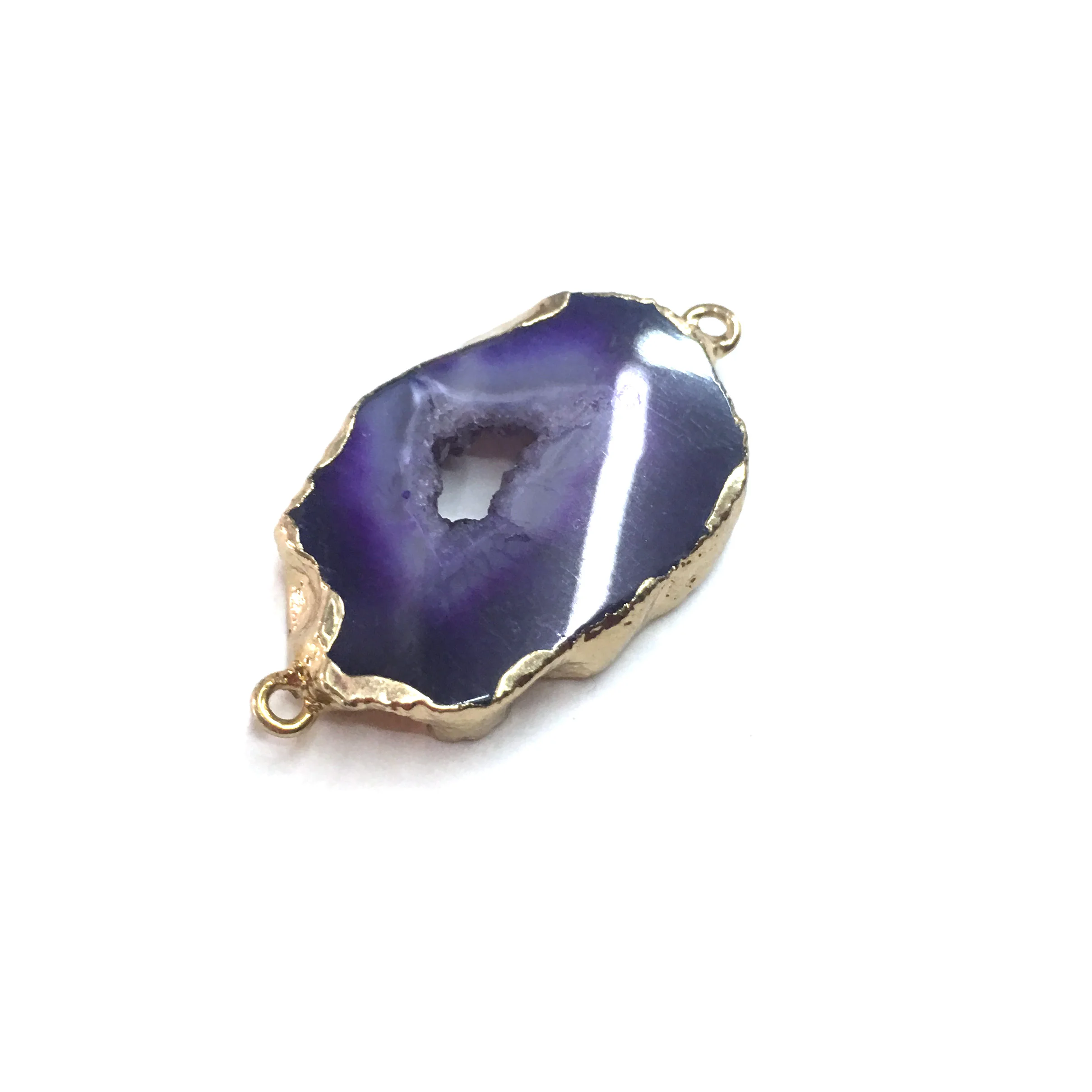 1PC LE SKY Natural Agates Pendants Charms Connector Pendants for Jewelry Making DIY Accessories Fit Necklaces