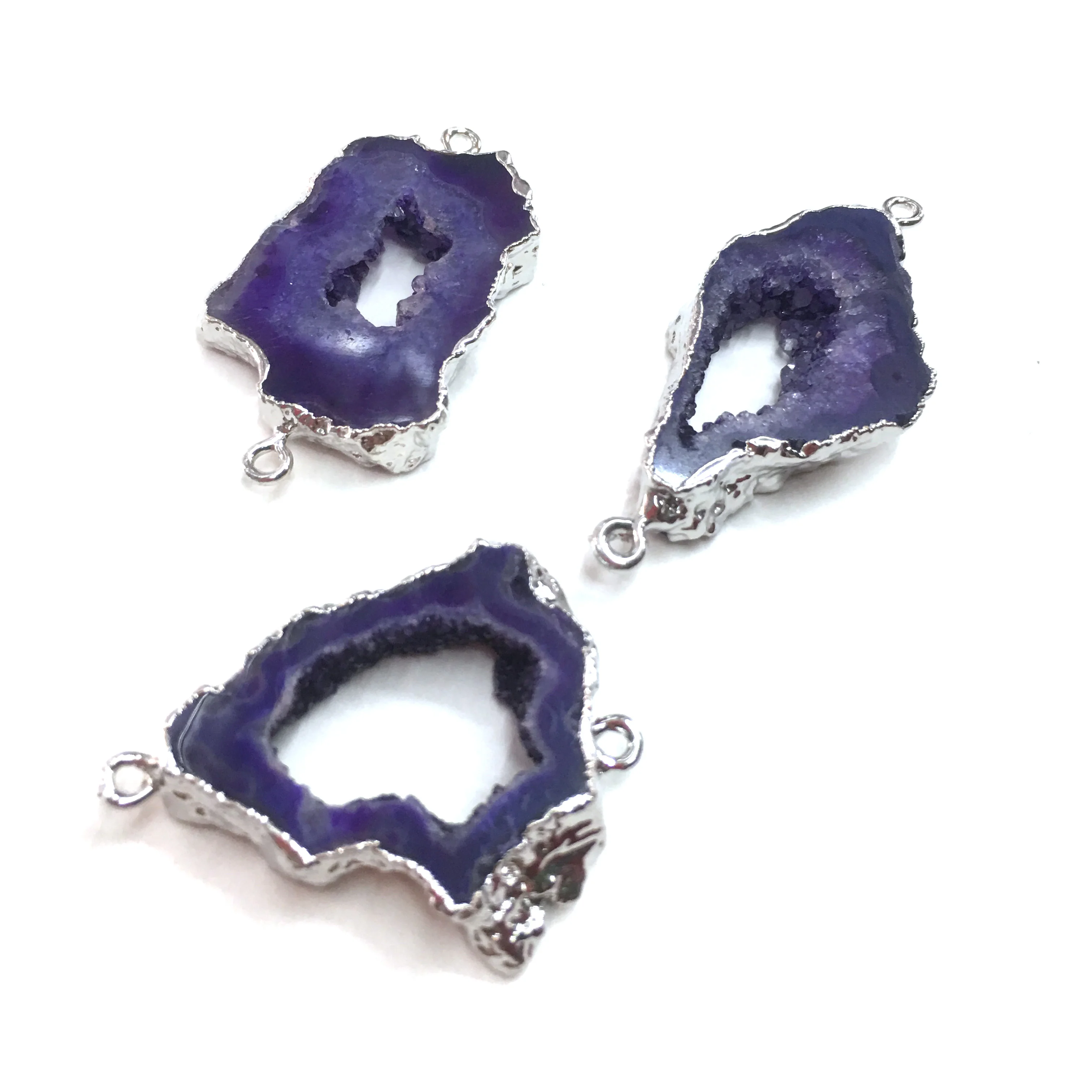 1PC LE SKY Natural Agates Pendants Charms Connector Pendants for Jewelry Making DIY Accessories Fit Necklaces