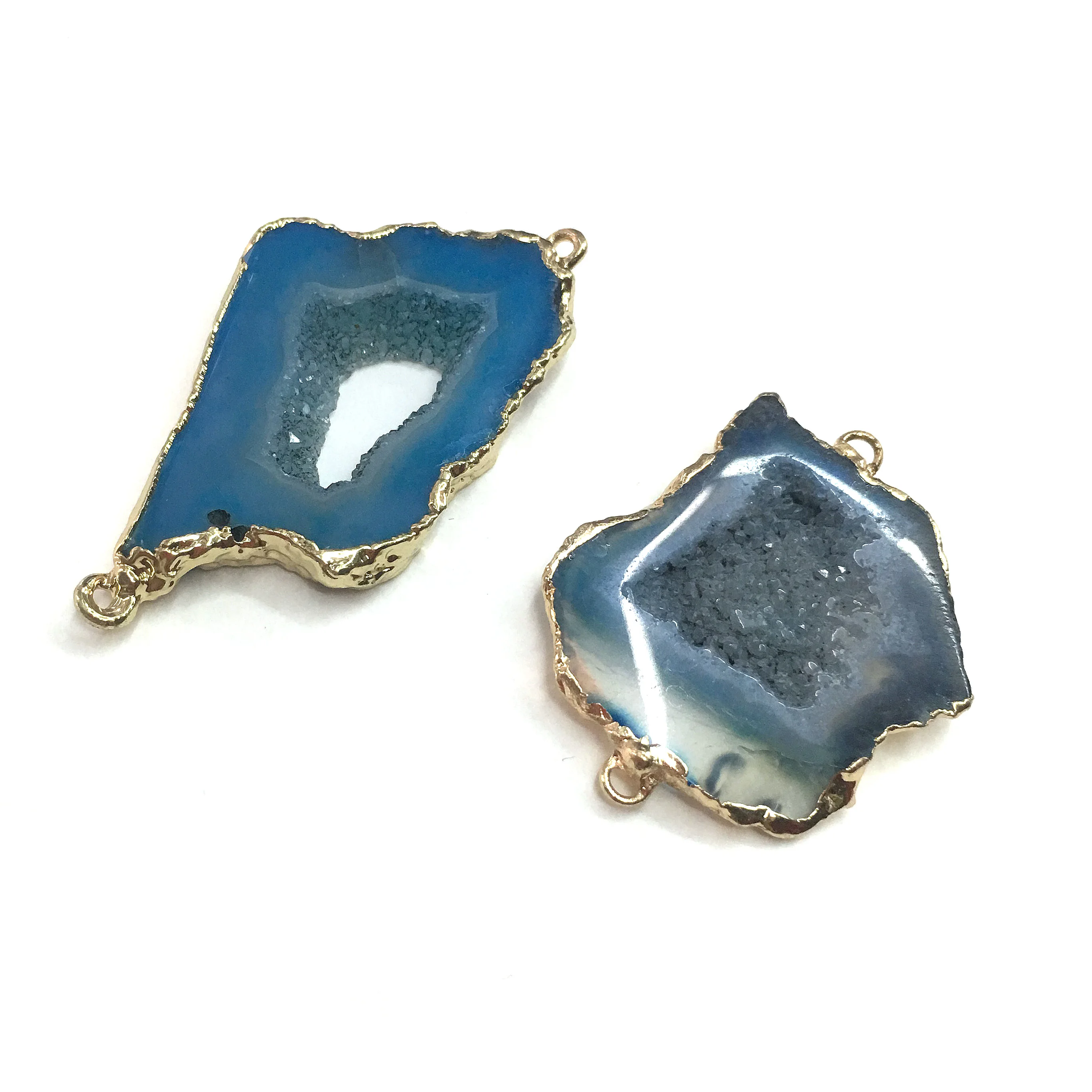 1PC LE SKY Natural Agates Pendants Charms Connector Pendants for Jewelry Making DIY Accessories Fit Necklaces