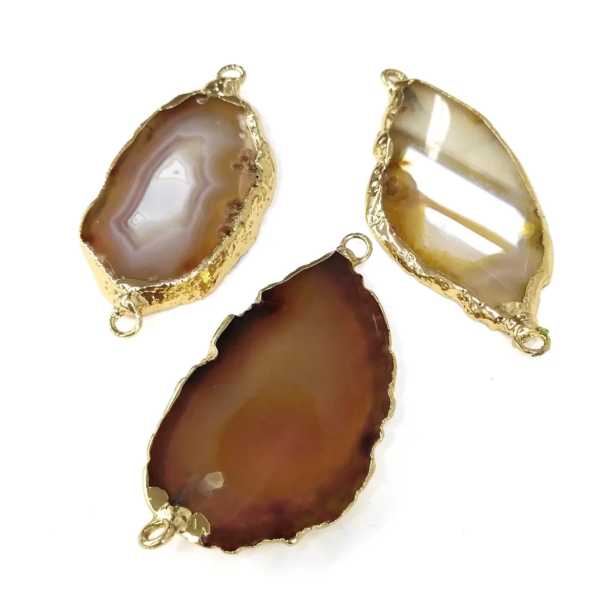 1PC LE SKY Natural Agates Pendants Charms Connector Pendants for Jewelry Making DIY Accessories Fit Necklaces