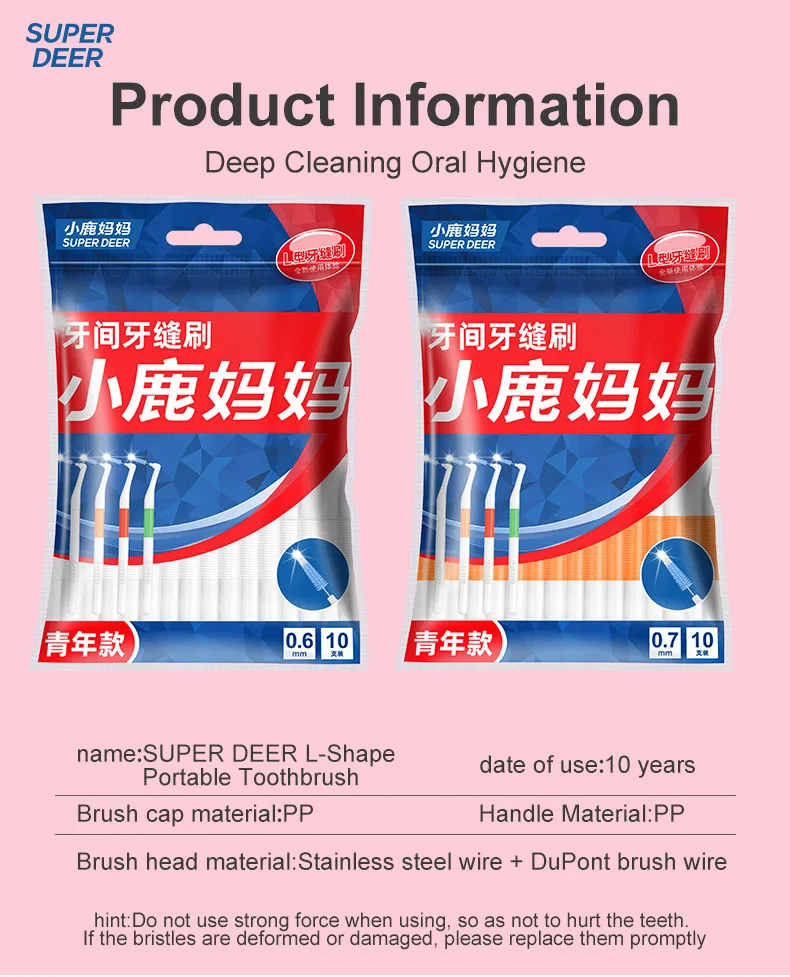 Fawnmum 0.6-1.2mm Interdental Brush For Teeth Cleaning Dentistry Between Teeth Oral Care Toothpick Dental Tool Floss Orthodontic