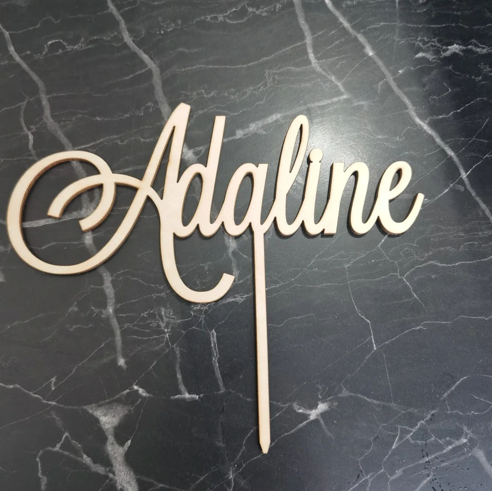 Personalized Name Wooden Acrylic Cake Topper, Custom Happy Birthday Cake Topper Party Decoration Kids Birthday Party Supplies